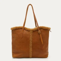 Claris Virot Marron|Peau Lainée<Cabas India