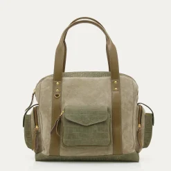 Claris Virot Vert|Gris<Cabas Leo