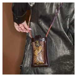 Claris Virot Marron|Oeil De Tigre<Etui Double Marcus