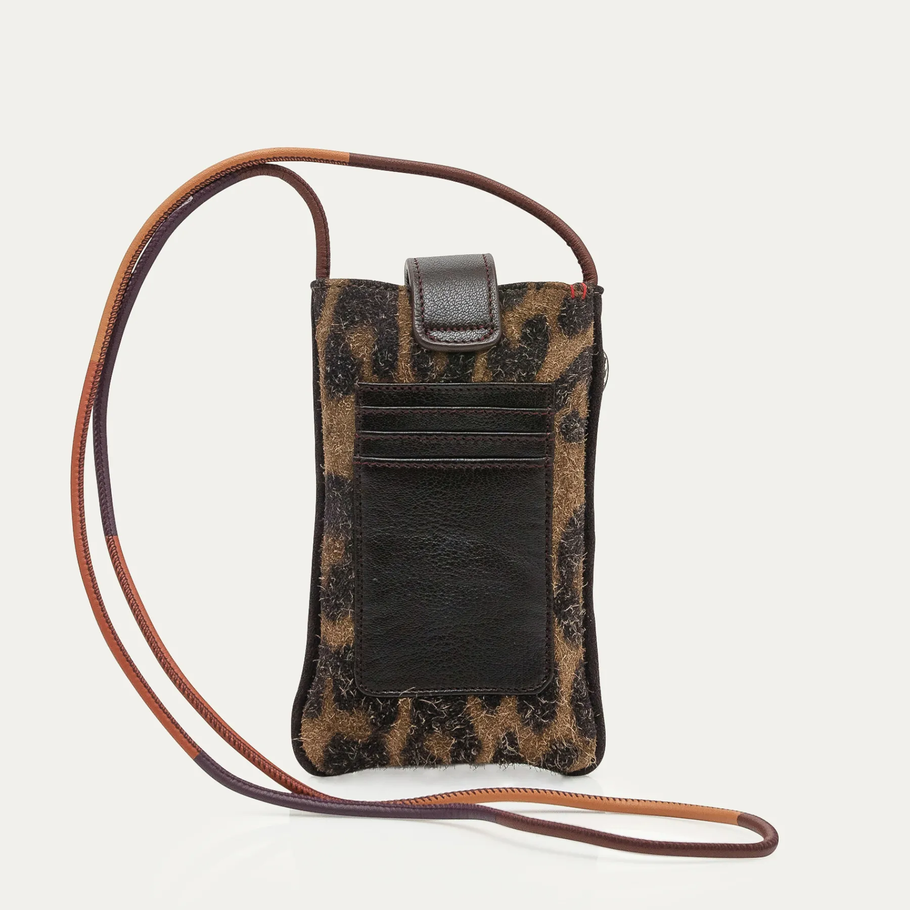 Claris Virot Marron|Cuir Leopard<Etui Double Marcus