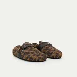 Claris Virot Cuir Leopard|Mules<Mules Georgette