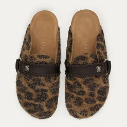 Claris Virot Cuir Leopard|Mules<Mules Georgette
