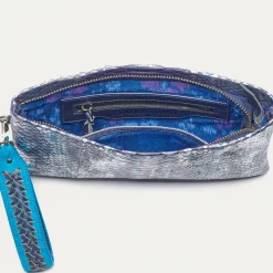 Claris Virot Bleu|Métallisé<Pochette Lou