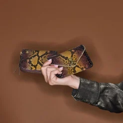 Claris Virot Oeil De Tigre|Portefeuille Mini Bob 13 X 10 X 2<Portefeuille Mini Bob