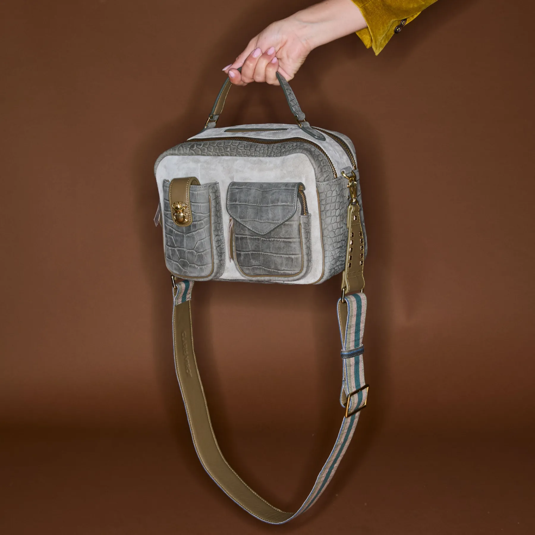 Claris Virot Vert|Gris<Sac César